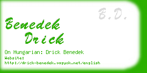 benedek drick business card